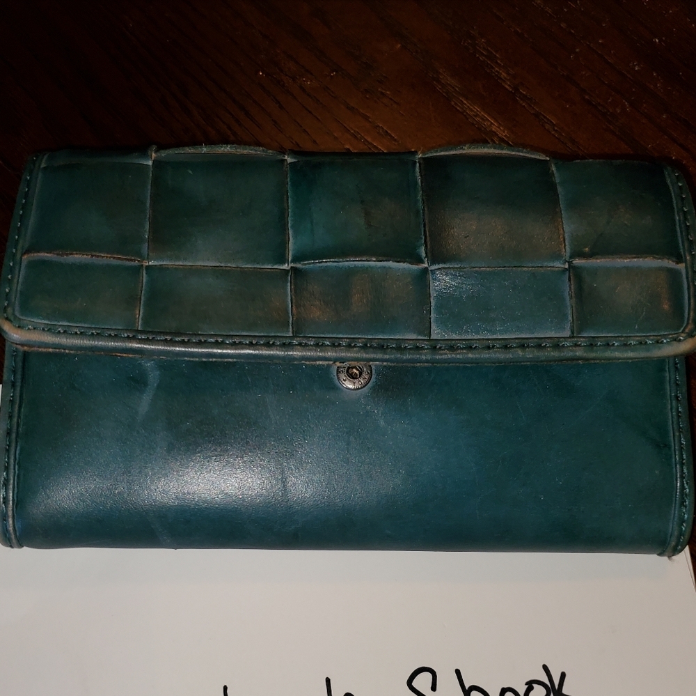 Teal Patricia Nash leather wallet